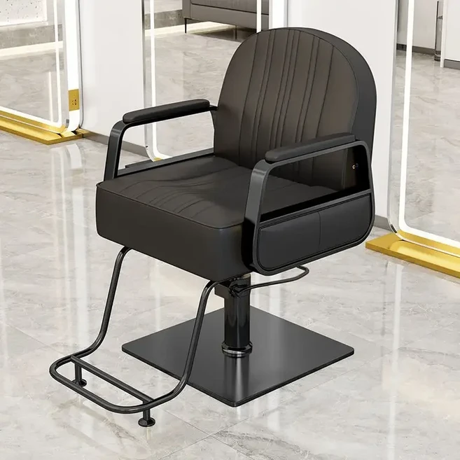 북유럽 럭셔리 이발 의자 인체공학적 펌 회전 리프트 편안한 심플한 살롱 가구, 18 Stainless steel-4