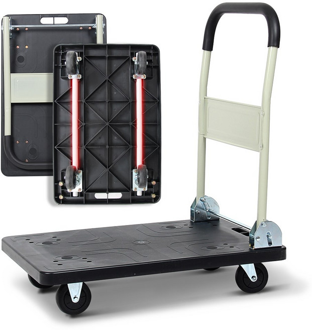 완제품 접이식 구루마 무소음 인라인 바퀴 조립불필요 핸드카트 운반카트, 1개
