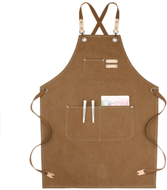 다나와라 프리미엄 캔버스 앞치마, 피넛브라운, 1개
