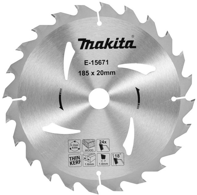 마끼다 원형톱날 E-15671 185MM 목재용 24날, 1개