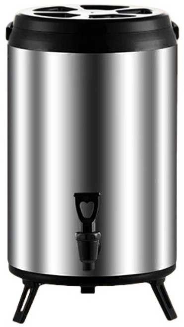 不鏽鋼保溫保冰桶 奶茶桶 飲料桶, 銀色[升級內膽],4L[內容量2 . 3L], 1個