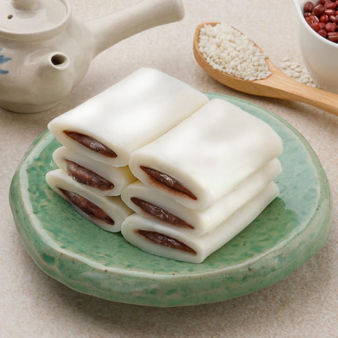 [시루조아] 우리쌀 굳지않는 흰 앙꼬절편 600g/두툼한 떡 꾸떡한 앙금의 황금비율/개별포장, 1세트, 600g