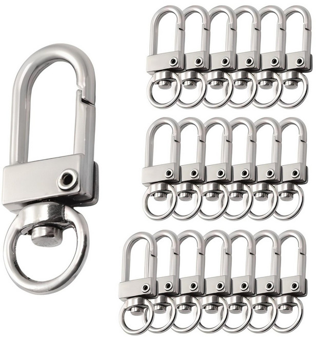 액세서리 키링 부자재 D고리, 니켈, 20개