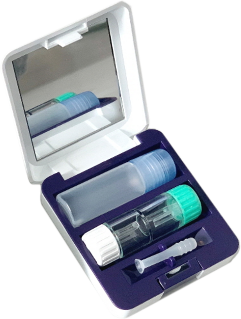 렌즈소녀 네모캐리어 휴대용 드림 하드렌즈 케이스, 화이트, 1세트