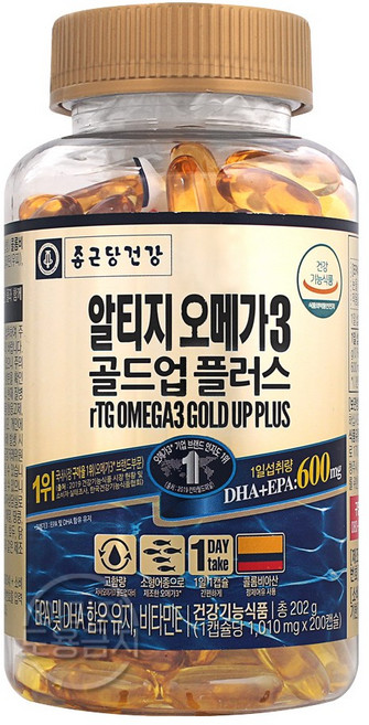 종근당 오메가 3 골드업 플러스 1 010mg x 200입, 200정, 2개