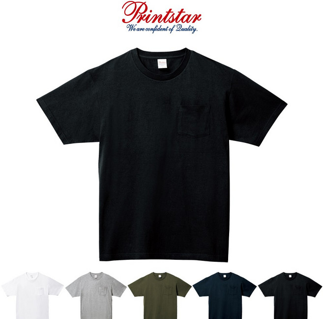 프린트스타 반팔 17수 포켓 라운드 티셔츠 109-PCT