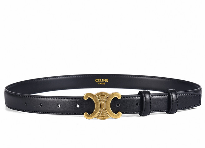 여성 소가죽 레더 벨트 데님 팬츠 심플라인 장식