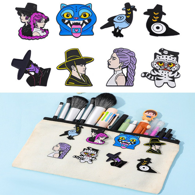 케이팝 데몬 헌터스 창의 금속 배지 브로치 가방 액세서리8개입 970484-522352