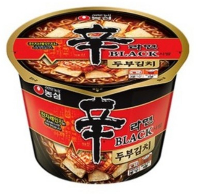 신라면 블랙 사발 두부김치 94g, 16개