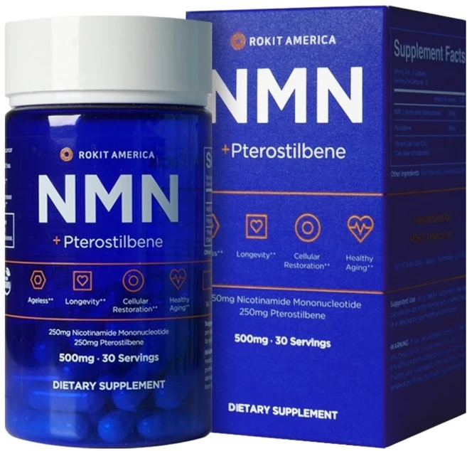 로킷아메리카 NMN + 프테로스틸벤 500mg 캡슐, 1개, 60정 - 쿠팡