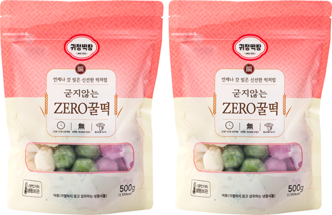 귀정떡방 굳지않는 제로꿀떡 저당 제로당 대체당 꿀떡, 2개, 500g