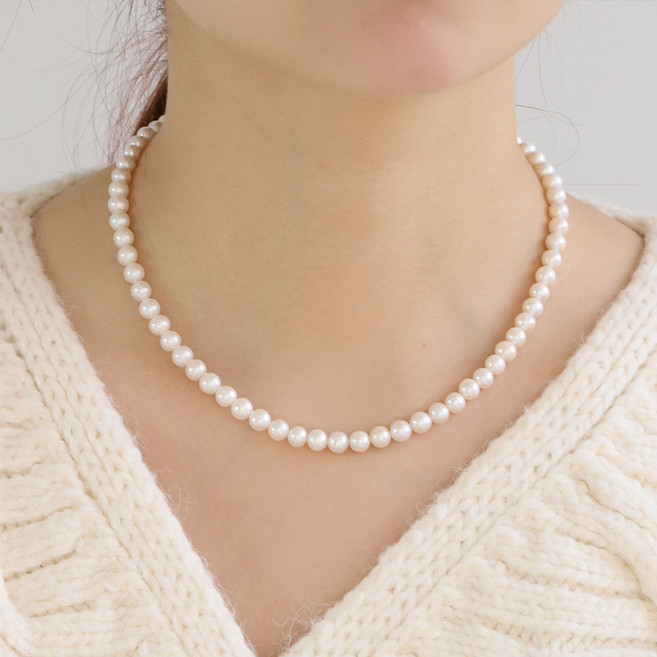 쥬릭스 4mm 5mm 6mm 담수 진주목걸이