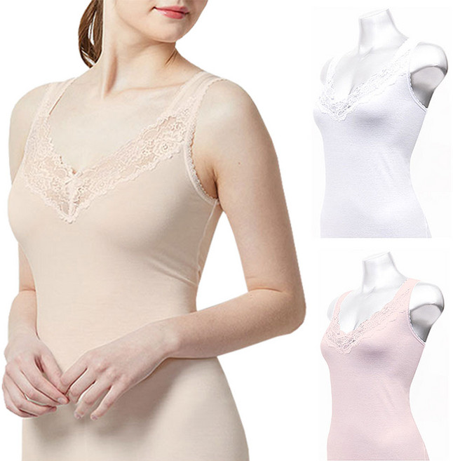 블링푸루 여성 레이스 순면 조끼 런닝 메리야스 1p BP-0002