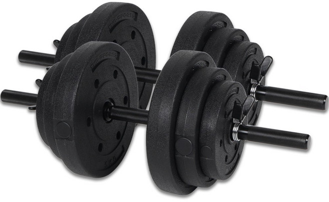 더스포츠 Evo 블랙 덤벨 무게 조절 아령봉 세트, 2개, 21kg