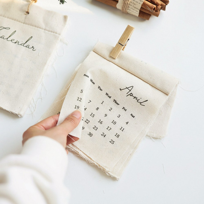 케이트가든 2026 패브릭 달력 감성 빈티지 벽걸이 캘린더 26년, 단일옵션