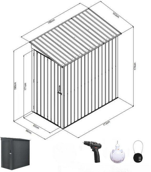 야외 조립식창고 농막 농기구보관함 정원 수납함 간이 옥상 농가 다용도실 옥외 창고, 옆문 직접 설치 x 설치 도구