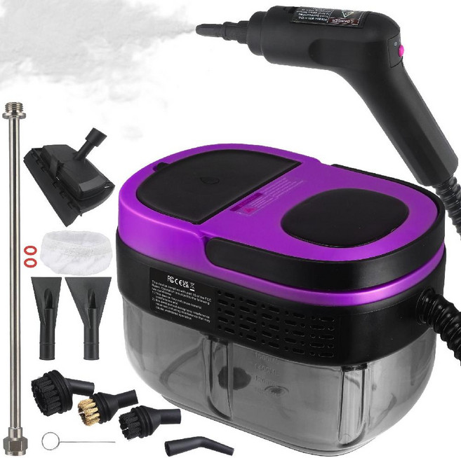 자동 핸들 스위치 고온 증기 청소기 1600ML 대용량 고압 분사기, US standard 110V, 보라색