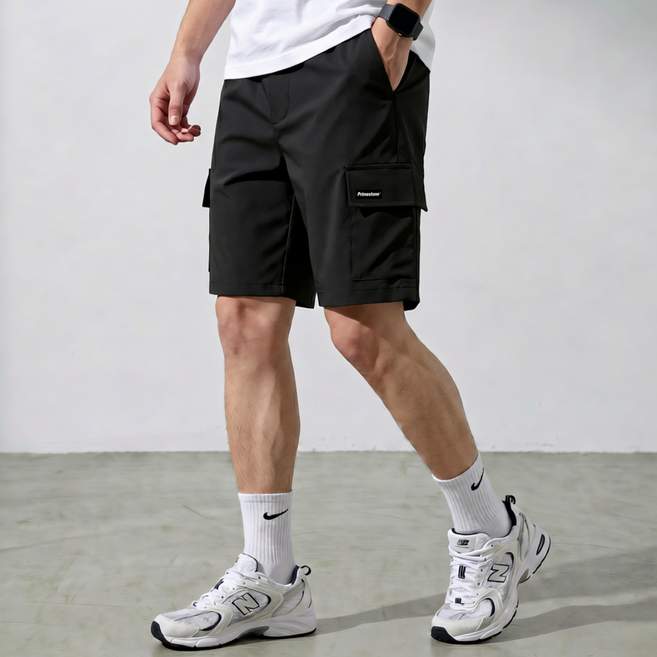 프라임스톤 남자 카고 반바지 고탄력 스판 밴딩 여름용