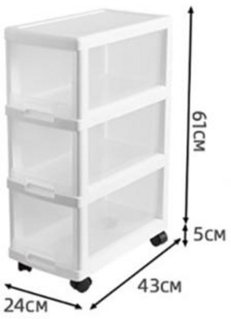 수납장 휴대용 플라스틱 서랍 문서 보관함 다층 의류 캐비닛 강력하고 내구성 있는 책상 정리함 3 층 45, 4) 3 layer  white, 1개