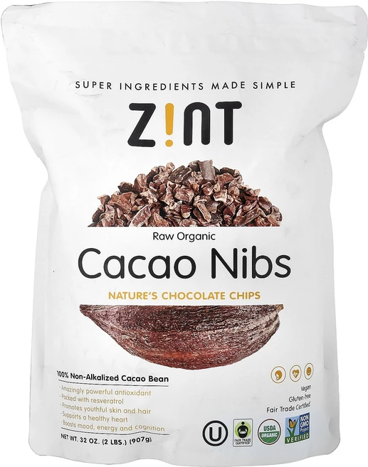 건강챙기세요 Zint 생 유기농 카카오 닙스 907g(32oz) 백살까지오래오래, Zint 생 유기농 카카오 닙스 907g32oz - 쿠팡