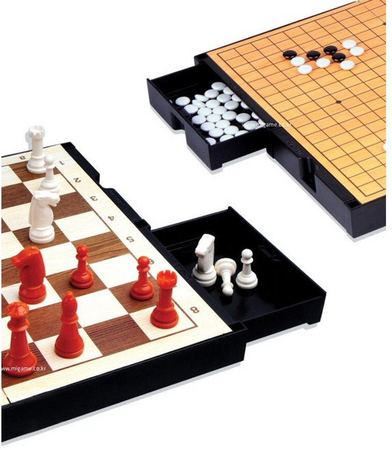 학교 아동센타 양면 바둑 체스세트 청소년 여행 체스판 보드놀이
