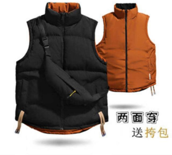 防潑水防寒加絨加厚保暖馬甲背心外套 輕量防風大尺碼休閑寬鬆無袖坎肩羽絨背心外套