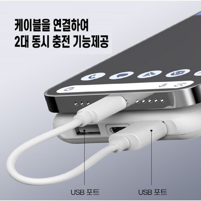 한일전기 LED 근적외선 좌욕기 usb 전기온열담요 슬림 듀얼 보조배터리 10000mAh, 화이트, 보조배터리2개