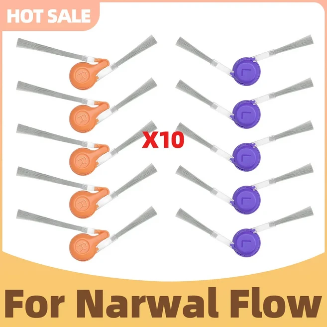 나르왈 플로우 진공청소기용 액세서리 교체용 메인 사이드 브러시 HEPA 필터 천 먼지 봉투, 03 Set  D