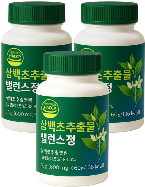 삼백초 추출물 국내산 100% 고함량 haccp 식약청 인증, 3박스, 60정