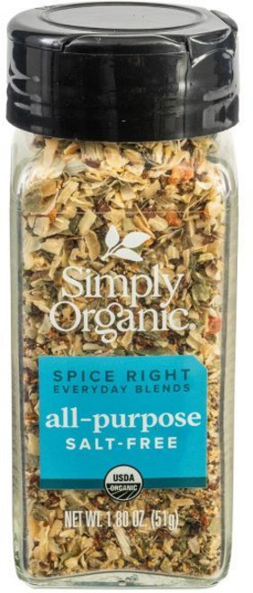 Simply Organic 마늘 갈릭 가루 분말 파우더 심플리 오가닉 올퍼포스 솔트 프리 에브리데이 스파이스 블렌드 1.8온스 병 채소 생선 등 다양한 요리에 적합 비건, 51g, 1개