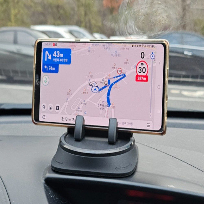 하니모아 360도 회전 차량용 대시보드 핸드폰거치대, 블랙, 1개