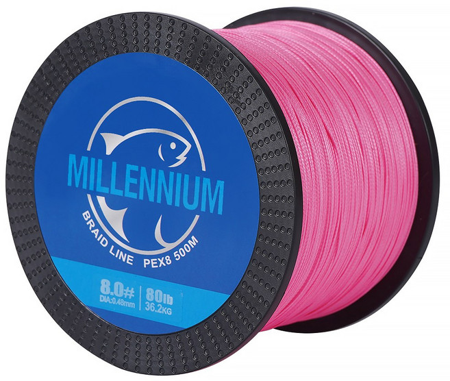 밀레니엄 PE 라인 합사줄 8합사 500M 낚시줄, 핑크, 1개