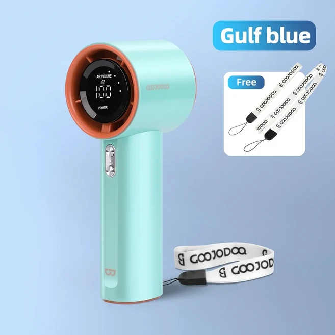 GOOJODOQ 네일룽 GFS001 4000mAh 터보 제트 미니 고속 ​ 충전식 휴대용 선풍기 강력한 바람 100단계, 04 Gulf blue