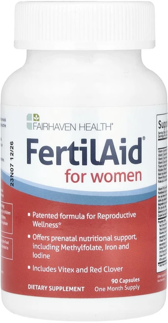 건강챙기세요 Fairhaven Health 여성용 FertilAid® 캡슐 90정 백살까지오래오래, FairhavenHealth여성용FertilAid캡슐9, 1개 - 쿠팡