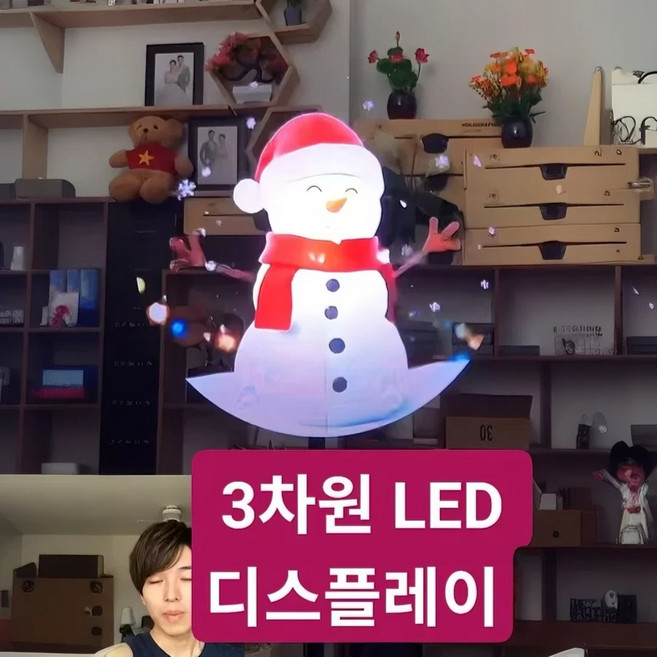 52cm 홀로그램 LED 팬 디스플레이 프로젝터 벽걸이형 3D 광고기 회전형 스크린, F52 - 국가 표준