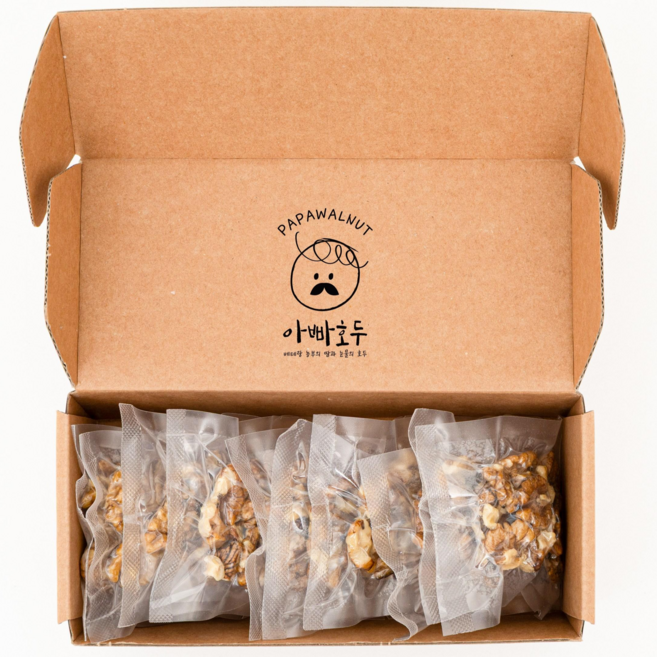 대단한농부 아빠호두 진공포장 국내산 햇호두 조각호두 견과류 결혼 돌 답례품 명절 선물 이유식 수험생 다이어트 건강 간식, 10개, 20g