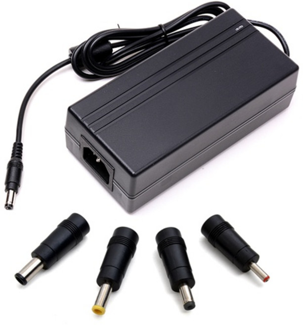 (프라임디렉트) 아답터 110~240V / 19V 4.74A (내경2.1~2.5mm/외경5.5mm) 전원 케이블 미포함 (박스포장) *4종 젠더 포함*, 206459, 1개