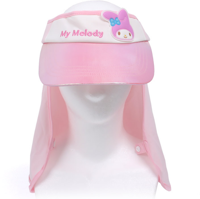 산리오 마이멜로디 플랩 차양 탈부착 선캡 52~54 크기조절가능