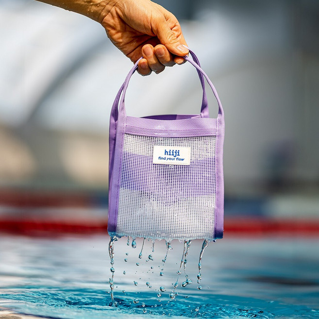 히지 샤워 박스 1L 수영 목욕 메시 미니 손가방 가방 메쉬백 라벤더 워터파크