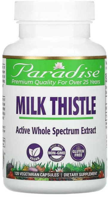 Paradise Herbs 밀크씨슬 엑티브 홀 스펙트럼 추출물-120캡슐, 250mg 120식물성캡슐, 1개, 120정 - 쿠팡