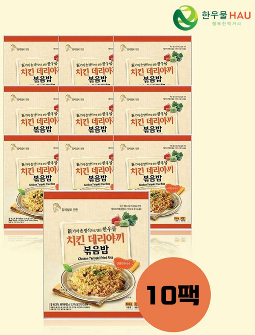 한우물 오리지날 치킨 데리야끼 볶음밥, 10개, 210g