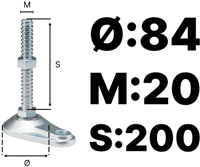 철 A타입 단조 각산볼트 아연도금 견고한 건축용 조절좌 PADG-A, 1개