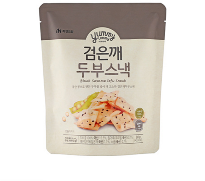 두부스낵 검은깨 두부쿠키 80g 건강한 두부스낵, 4개