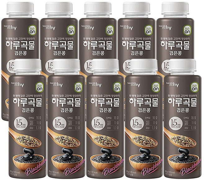 HY 한국야쿠르트 잇츠온 하루곡물 검은콩 40gX10개, 40g, 10개