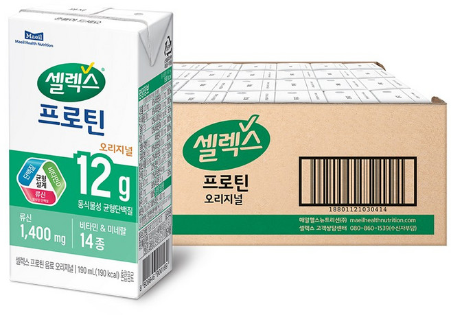 셀렉스 코어 프로틴 음료 오리지널, 190ml, 24개