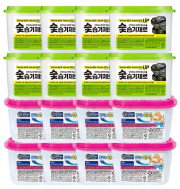 물먹는 하마 8개 + 피죤 숯 습기제로 8개 / 장마철 제습제, 1개, 300g