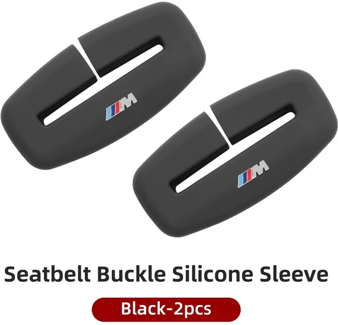 실리콘 자동차 안전벨트 버클 커버 보호 케이스 BMW M 퍼포먼스 1 2 3 4 5 7 시리즈 X1 X2 X3 X4 X5 용 실, 02 Black 2pc