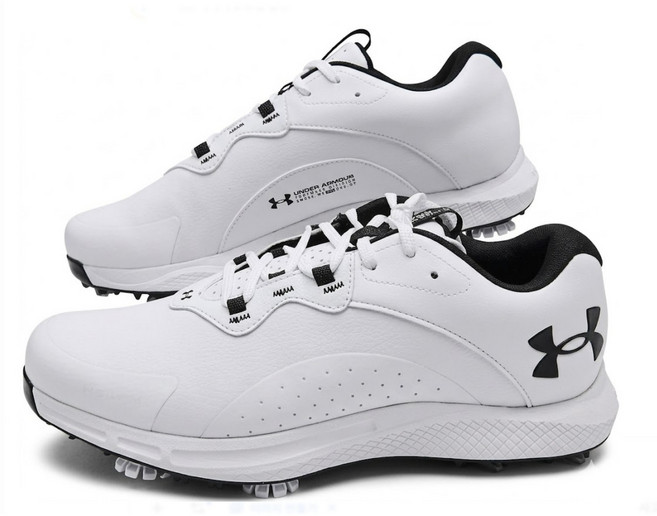 [언더아머_스포츠] 기능성 방수 골프화 남성 회전저항 스파이크 가죽 어퍼 통기성 수평접지력 와이드 골프슈즈 TM3026401 GOLF Shoes