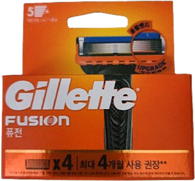질레트 퓨전메뉴얼 면도날 5중날 4개입 1개, 1세트
