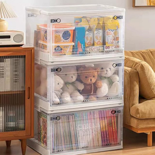 온리빙 폴딩 리빙박스 3종 접이식 수납, 1개, 투명